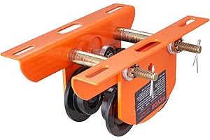 VEVOR Electric Hoist Manual Trolley, 1100 lbs/0.5 Ton Capacity for PA200 PA250 PA300 PA400 PA500, Push Beam Trolley with Dual Wheels, 2.36"-4.72" Adjustable Flange Width for Straight Curved I Beam