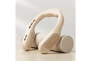 JISULIFE Ventilatore da Collo, Tecnologia Brevettata, Design del Tutore per il Collo, 3+1 Velocità, Condotto dell'Aria più Lungo, Batteria da 4500 mAh Ventilatore Portatile Ricaricabile USB