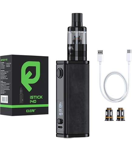 Eleaf IStick I40 Cigarette lectronique Vape 40W Box Batterie 2600mAh  intgre avec 3ml GTL D20 Tank Sans nicotine ni tabac Cyan : Amazon.fr:  High-Tech