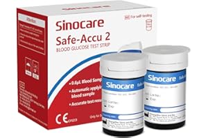 Sinocare Safe-Accu2 Blood Sugar Test Strips ×50, Only Applicable to Safe-Accu2 Blood Sugar Monitor, No Lancing Devices, No Code