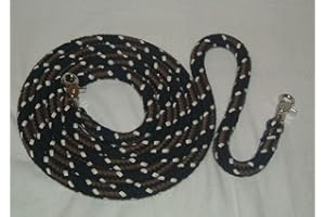 Pferdeseile_DE Baumwollzügel extra schwer Kernmantelseil 3,00 mtr schwarz/braun/Natur geschlossen