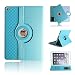 Produktbild iPad 3 Case, elecfan ® Ultra Dünn Leichtgewicht 360 Grad Rotierende Hülle Tasche Wasserdicht Case Smart Cover mit Ständer Multi Winkel Betrachtung Anti Kratzer Schutzhülle für 9.7 Zoll iPad 2/3/4 (iPad 2/3/4, Himmelblau)