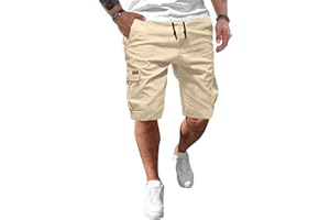 JMIERR Pantalones Cortos Hombre Deporte Casual Chino con Bolsillos
