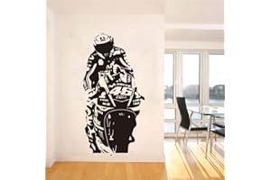 GGDYY Valentino Rossi Adesivo Murale Vr The Doctor Motor Race Adesivo Murale Camera Dei Bambini Moto Racing Sport Soggiorno Decor 57X110Cm
