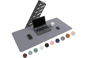 WURK Tappetino per Mouse Grande [120 cm x 60 cm] - Tappetino Scrivinia - Mousepad XXL - Pelle PU Impermeabile + Scamosciata Antiscivolo (Grigio)