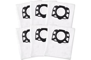AWINKER Sacchetti per aspirapolvere KFI 357 per Kärcher WD2 WD3 KWD1 KWD2 KWD3 WD3.200 - WD3.800 M/SE4001/SE4002, sostituisce 2.863-314.0, confezione da 6
