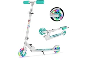BELEEV V1 Monopattino per Bambino 2 Ruote con Supporto, 3 Monopattini per Bambini Regolabili in Altezza, Monopattino Scooter per Bambina con Il LED Illumina le Ruote per Ragazze e Ragazzo