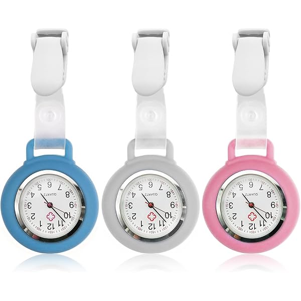 Lot 4 Montres Infirmière Mignonnes Avec Clip - Rouge Blanc Bleu Rose