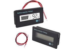 GTIWUNG 2Pcs Misuratore DC 12V-84V, Indicatore di Tensione e Capacità Batteria, Monitor LCD Digitale, Bianco