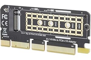 ASHATA M.2 NGFF SSD na PCI-E 3.0 X16 adapter do dysku twardego SSD, adapter do kart riser, karta M Key Interface do domu/biura/odtwarzacza gier