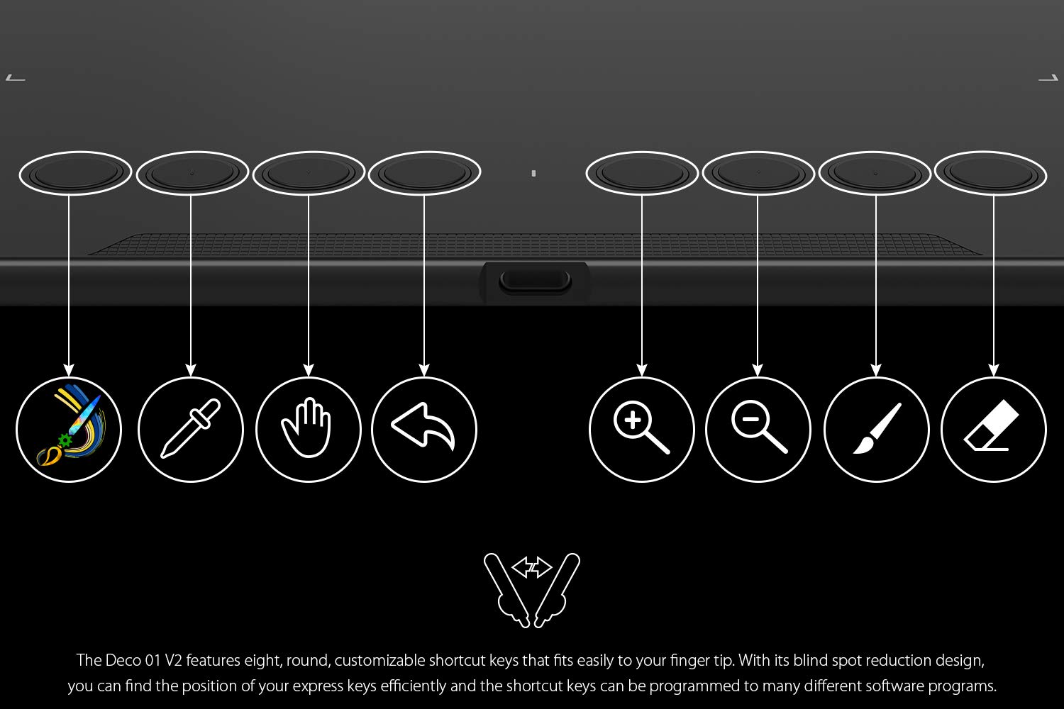 XP-Pen Deco01 V2 Digital Graphics Drawing Pen Tablet (10"(25cm) x 6.25"(15.8cm), 8192 Levels of Pressure Sensitivity, Battery-Free Passive Stylus, Black) - Image 4