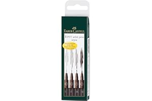 Faber-Castell 167101 - Penna a inchiostro Pitt artist pen confezione da 4 pezzi seppia