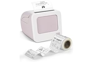 vretti étiqueteuse avec 1 Rouleau d'étiquettes, imprimante d'étiquettes Bluetooth, Taille d'impression 25-58 mm, Compatible avec iOS et Android pour Les particuliers et Les Entreprises