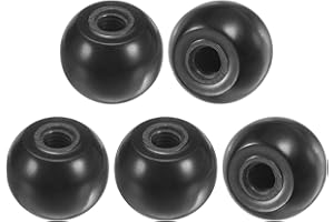 M METERXITY 5-Pezzi Pomelli a Sfera Filettati, M5 Filettatura Femmina 16mm Dia. Pomello a Sfera in Termoindurente per Tornio/Macchina/Tosaerba, Maniglia a Leva Fenolica Rotonda [Nero]