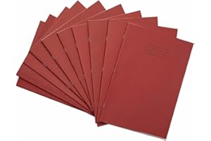 Rhino F8M - Cuaderno de rayas (tamaño DIN A4, 80 páginas, 10 unidades), color rojo
