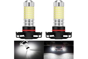 KATUR PSX24W żarówki przeciwmgielne LED, maks. 80 W, super jasne 3000 lumenów, 6500 K, ksenonowe, białe, z projektorem do jazdy dziennej, DRL lub świateł przeciwmgielnych, 12 V - 24 V (2 sztuki)