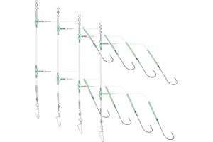 Rodeel 8PCS / 6PCS / 4PCS Sea Fishing Rigs Pulley Rigs,Single Hook & Double Hook Multi Sizes