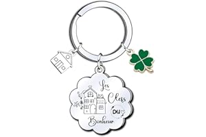KJKJKJ Porte clé Maison Couple Personnalisé: Ensemble de Porte Clef en Acier Inoxydable - pour la Maison - Cadeau Amour de Pendaison de Crémaillère-Cadeau pour Cremaillere