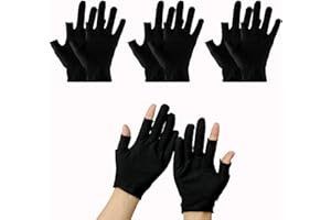 Lilbitty Lot de 3 paires de gants en coton pour mains sèches, gants hydratants pour mains sèches, gants hydratants pendant la nuit, gants en coton, noirs