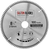 Saxton TCT Fine Cut Circular Saw Blade for Wood 210mm x 30mm x 100T Compatible with Festool Bosch Makita Dewalt