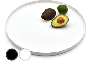 ‎D&D LIVING D&D Living® Deko Tablett Rund Ø 40 cm | Design Dekoteller und Dekotablett aus Metall (Weiß matt)