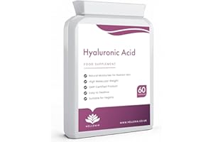 HELLENIA Hyaluronic Acid Supplements 100mg Capsules | Supports Healthy Connective Tissue and Joints | Natural Moisturiser for Radiant Skin | 60 Hyaluronic Acid Capsules | Vegan Friendly - Made in The UK