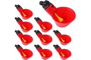 ROOBZE Abbeveratoio Automatico per Galline 10 Pezzi Beverini per Galline, Abbeveratoio Galline, Mangiatoia Galline, Abbeveratoio per Uccelli, For Birds, Bird Drinker, Rosso (Versione Normale)