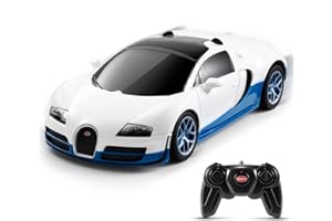 SainSmart Jr. 1:24 zdalnie sterowany samochód, oficjalna licencja Bugatti Veyron, model RC, zabawka, prezent dla dzieci i dorosłych (biały)