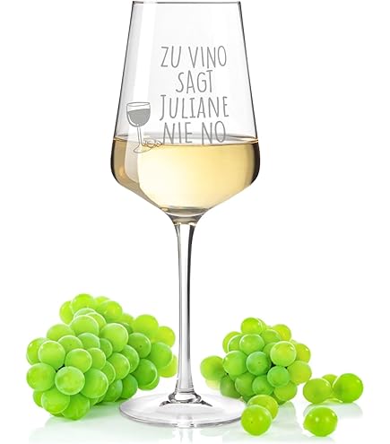 Leonardo Puccini Verre à Vin Avec Gravure - Pour Vino, Je Ne Dis Jamais