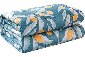 CHICKWIN-SHOP Chickwin Quilted Bedspreads, Print Coverlets Microfiber Comforter Lightweight Easy Care Sofa Blanket Throw for Single Double King Size - All Season (Orange Tangerine,100x150cm)