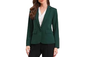 Allegra K Blazers Femmes Manches Longues Chic et Élégant Fermeture à 1 Bouton Vestes de Costume de Bureau avec Épaulettes