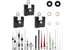 Fousenuk 3 Meccanismo Orologio da Parete, con 7 Diverse Paia Lancette Orologio, Ingranaggio Orologio da Parete Silenzioso, Movimento Orologio al Quarzo, 13/16/22mm, per Riparazione dell'Orologio Paret