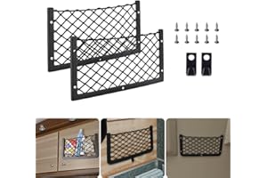 NIERBO 2 Stück Gepäcknetz 36 * 18CM Mit Haken Aufbewahrungsnetz Auto Car Trunk Storage Net mit Schraube Auto Ablagenetz für Wohnwagen, LKW, Transporter Lieferwagen