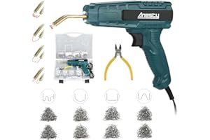 ANESTY Saldatore per Plastica Saldatrice Plastica, Pistola Saldatura Plastica con 800 Graffette, Salda Plastica per Riparare Carene, Paraurti, Crepa su Svariati Tipi di Plastiche