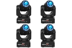YESPICK 4PCS 50W Beam Cabeza Móvil RGBW LED Moving Head, 8 Gobos 8 Colores Efecto estroboscópico DMX512 Luces de Escenario Equipo profesional para DJ Rendimiento Noche KTV