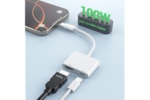 QUANLEX 100W USB C to HDMI Adapter, USB-C to HDMI Adapter for iPhone 15 4K@60Hz to TV, Type C Digital AV Adapter 4K Sync Screen Connector Adapter with USB-C Fast Charging Port for iPhone 15 MacBook Samsung
