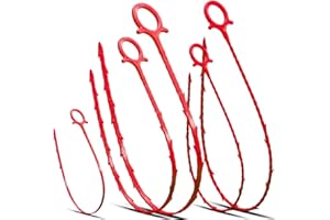 Tucana 5 in 1 Compatible for Drain Snake Hair Drain with 5 Packs Drain Auger Clog Remover Cleaning Tool (Red)