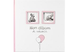 ATMOSPHERA CREATEUR D'INTERIEUR Atmosphera Mon album de naissance Fille 22.5 x 3.5 x 22.5 centimètres - Coloris ROSE