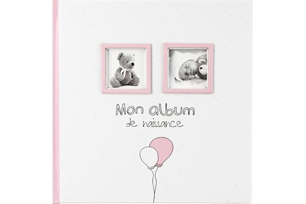 Atmosphera Mon album de naissance Fille 22.5 x 3.5 x 22.5 centimètres - Coloris ROSE