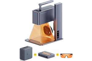 LaserPecker 2 Laser Incisore con Rullo & Borsa, 5W Potenza Portatile Macchina per Incisione Laser Fai-da-Te Scultura Laser Stampante App Controllo Taglio Laser Engraver, per Cilindro Legno Carta Vetro