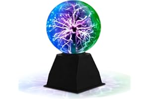 Dorlink Plasma Ball, 6 Inches Three Colors Magic Plasma Ball Lava Lamp with Touch and Sound Sensitive, Colorful Nebula Electric Lightning Ball Science Toys for Kids, Christmas, Home, Party