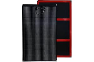 BLUESUNSOLAR BLUESUN Solarmodul 160W, Hohe Umwandlungsrate von 24,6% (HJT), 2,5 kgSolarpanel Flexible 12v mit Befestigungslöchern, selbstklebende Rückseite, geeignet für Wohnwagen, Dächer, Wohnmobile, Boote.