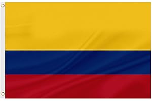 ASUNO Colombia Flag 90 × 150 CM Polyester Colombian National Banner with 2 Brass Grommets Double Side Vivid Color Fade Resistant for Outside Garden Lawn Patio
