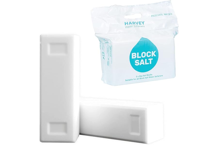 Harvey Block Salt for Water Softeners | Original Pure Grade A Food Quality Salt | 3 Bags, Securely Boxed | Each Bag Contains 2 Blocks | Efficient Softening Solution