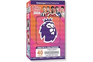 Topps Premier League 2026 - Édition Début - Mega Tin (Goal Machines). Contient 40 Cartes Plus 3 Cartes Le Goal Machine.