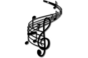 CREATCABIN Decorazione da Parete in Metallo Notazione Musicale Chiave Violino Scultura da Appendere Nera Natale Halloween Casa Soggiorno Asilo Nido Musica Danza Indoor Outdoor Garden 7 x 11,(5) cm