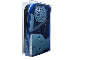 Geekria Placas de cubierta transparentes compatibles con PS5, PlayStation 5 Console Disc Edition, accesorios de repuesto para juegos con rejillas de ventilación (azul)