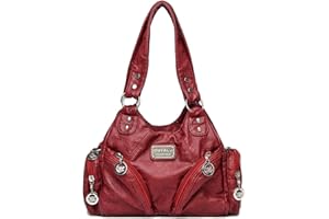 Coolives Sac à Main portés Main avec bandoulière Sac Hobo Vintage Sacs à Main portés épaule pour Femme en Cuir PU Sacoche Rétro Sac a Main élégant Sac bandoulière pour Dames Mère Rouge
