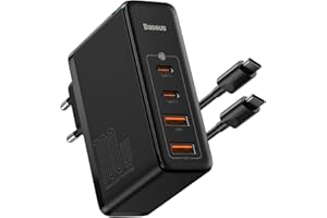 Baseus USB C Ladegerät 100W 4 Ports, GaN PD Netzteil 100W Charger, Kompatibel mit MacBook Pro Air iPhone 16 Pro 15 14 13 Laptop iPad Samsung S25 Ultra