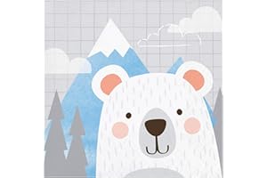 Creative Converting 336070 Bear Party Beverage Napkins, Blue
